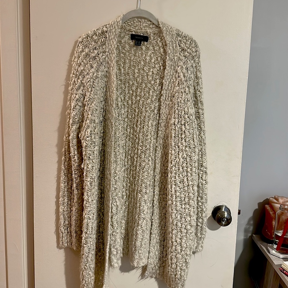 Oversized Cream Knit Cardigan